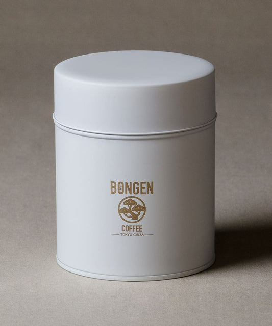 BONGEN コーヒー缶 マットホワイト × ゴールド (220g)