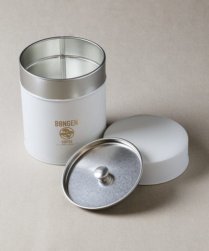 BONGEN コーヒー缶 マットホワイト × ゴールド (220g)